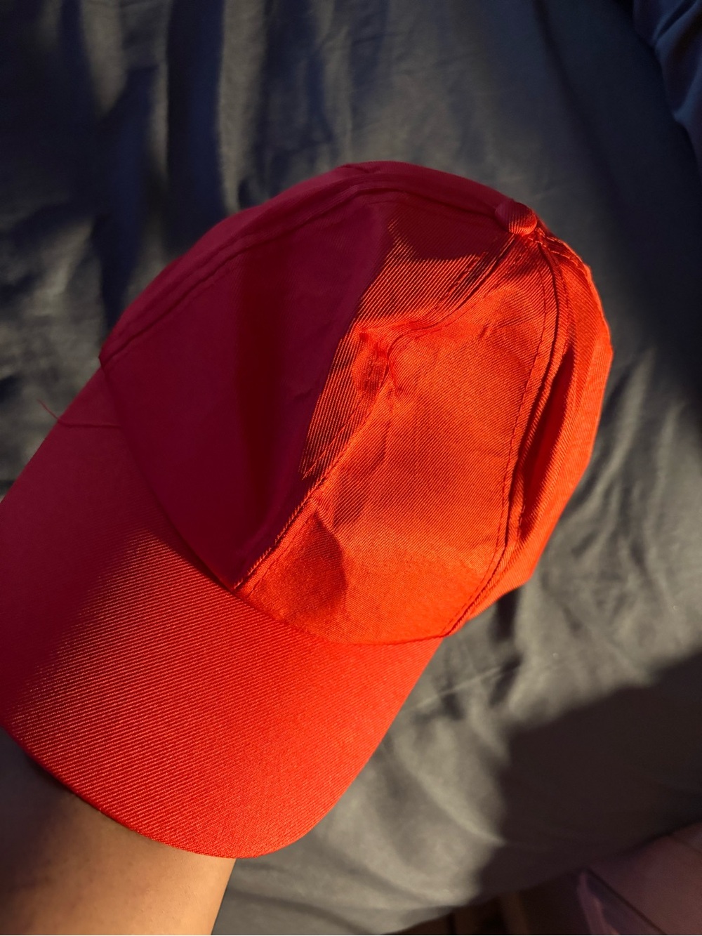 Red Baseball Cap Adjustable Unisex Costume Plain Hat